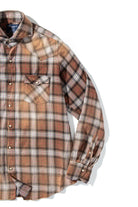 Vindhya Brushed Cotton Western Shirt In Brown and Blue - AXEL'S