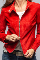 Axels Helen Suede Short Jacket In Rossa Ladies - Outerwear - Leather