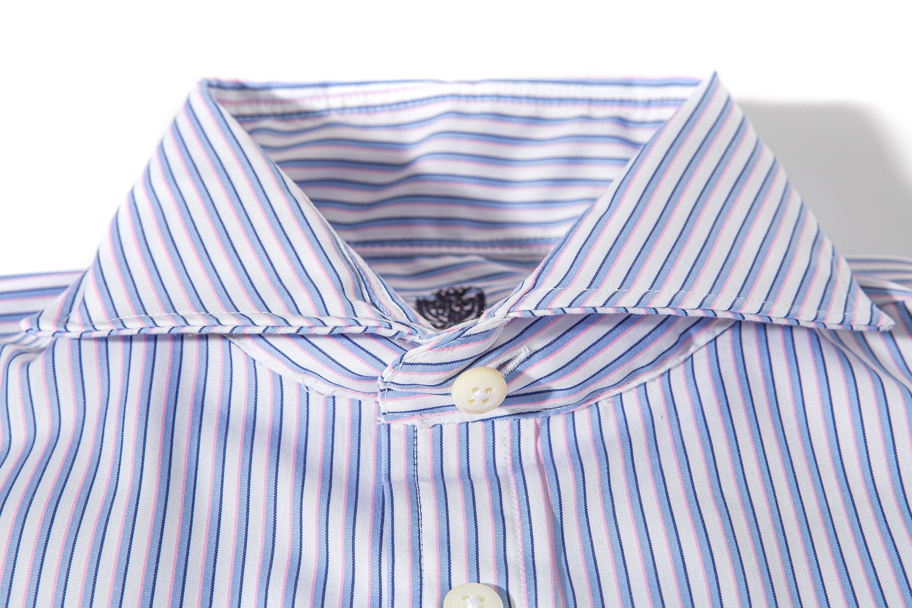 Axels-Is Poplin Blue Stripe Shirt In Pink Shadow Stripe Mens - Shirts - Dress
