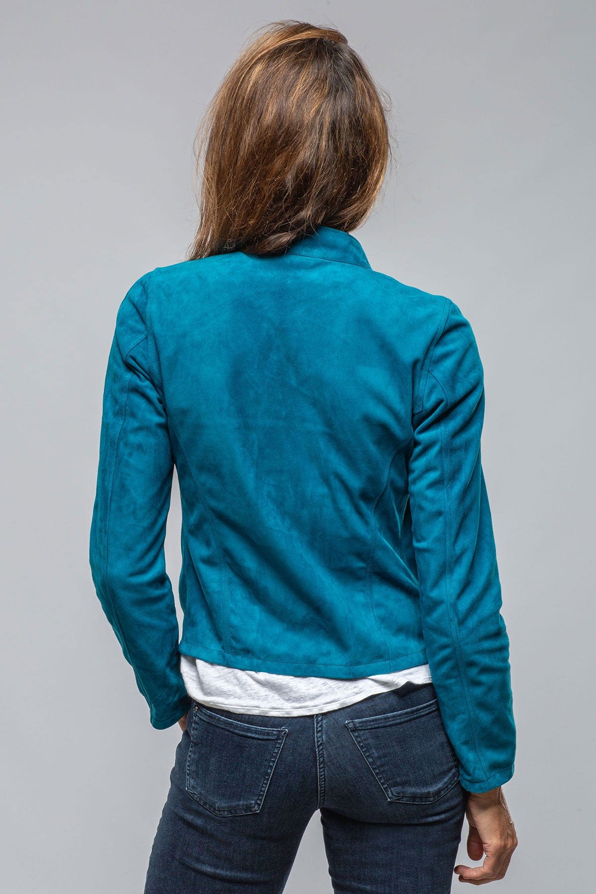 Parigi Suede Jacket In Teal - AXEL'S