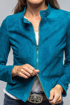 Parigi Suede Jacket In Teal - AXEL'S