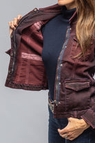 Beale Over-Dyed Denim Jacket In Bordeaux - AXEL'S