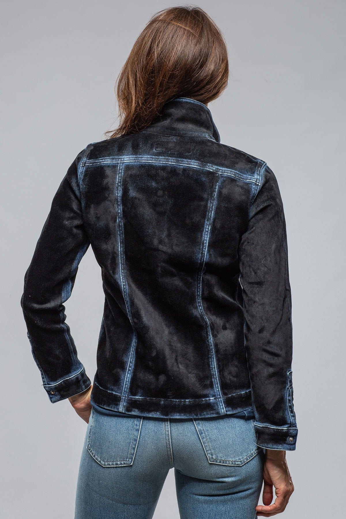 Beale Velvet Denim Jacket In Navy - AXEL'S