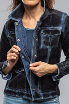 Beale Velvet Denim Jacket In Navy - AXEL'S