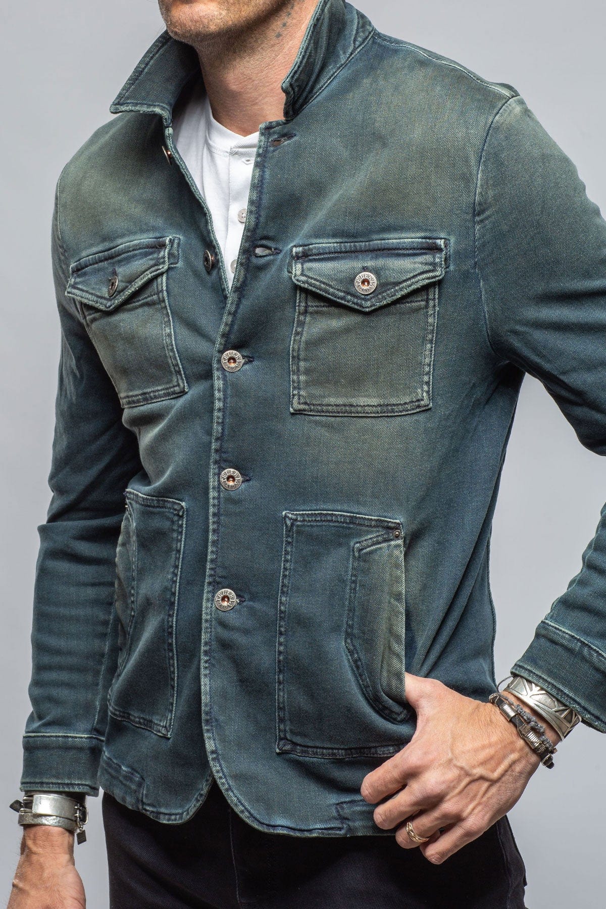 Chase Denim Jacket In Cactus - AXEL'S