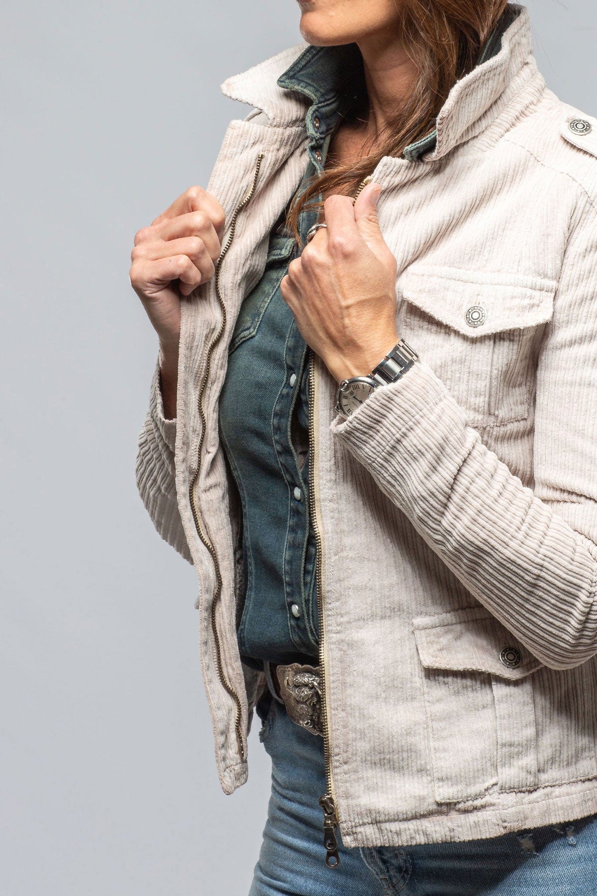 Axel's Premium Denim Pagosa Corduroy Jacket In Stone | Ladies - Outerwear - Lightweight