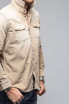 Axel's Premium Denim Prime Western Corduroy Snap Shirt In Beige | Mens - Shirts