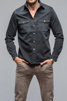 Ranger Colored Denim Snap Shirt In Anthracite - AXEL'S