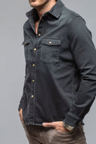 Ranger Colored Denim Snap Shirt In Anthracite - AXEL'S