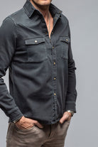 Ranger Colored Denim Snap Shirt In Anthracite - AXEL'S