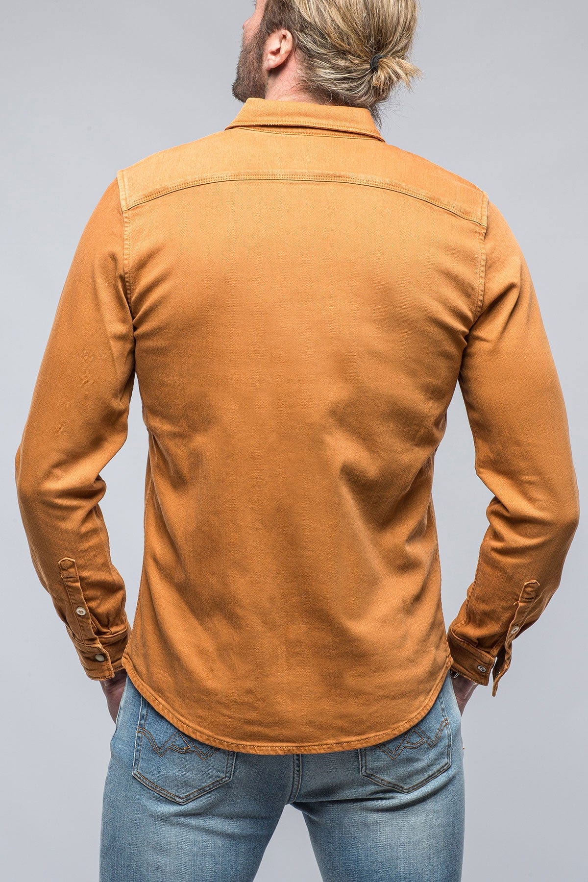 Ranger Denim Snap Shirt In Papaya - AXEL'S
