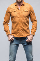 Ranger Colored Denim Snap Shirt In Papaya - AXEL'S