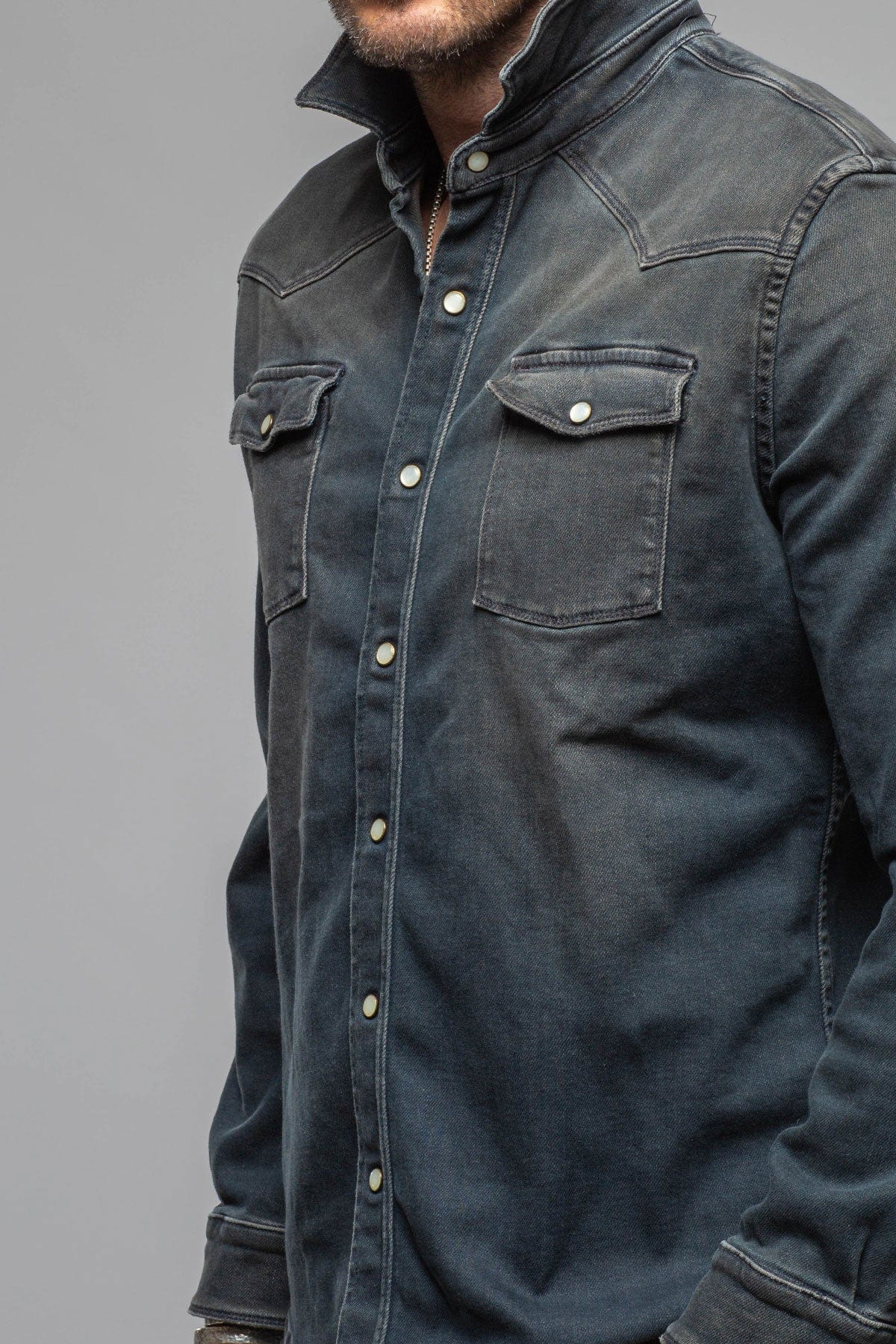 Roper Over-Dyed Western Snap Shirt In Anthracite - AXEL'S