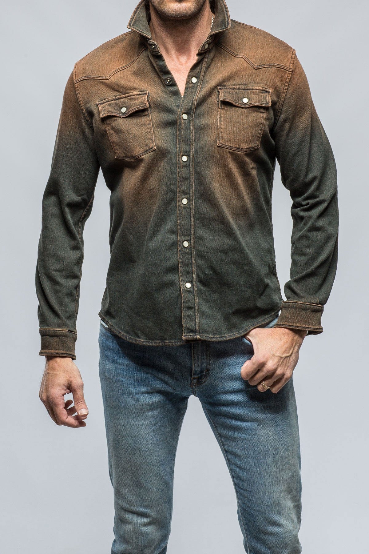 Roper Over-Dyed Western Snap Shirt In Ironside - AXEL'S
