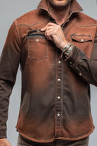 Roper Over-Dyed Western Snap Shirt In Ruggine Rust - AXEL'S