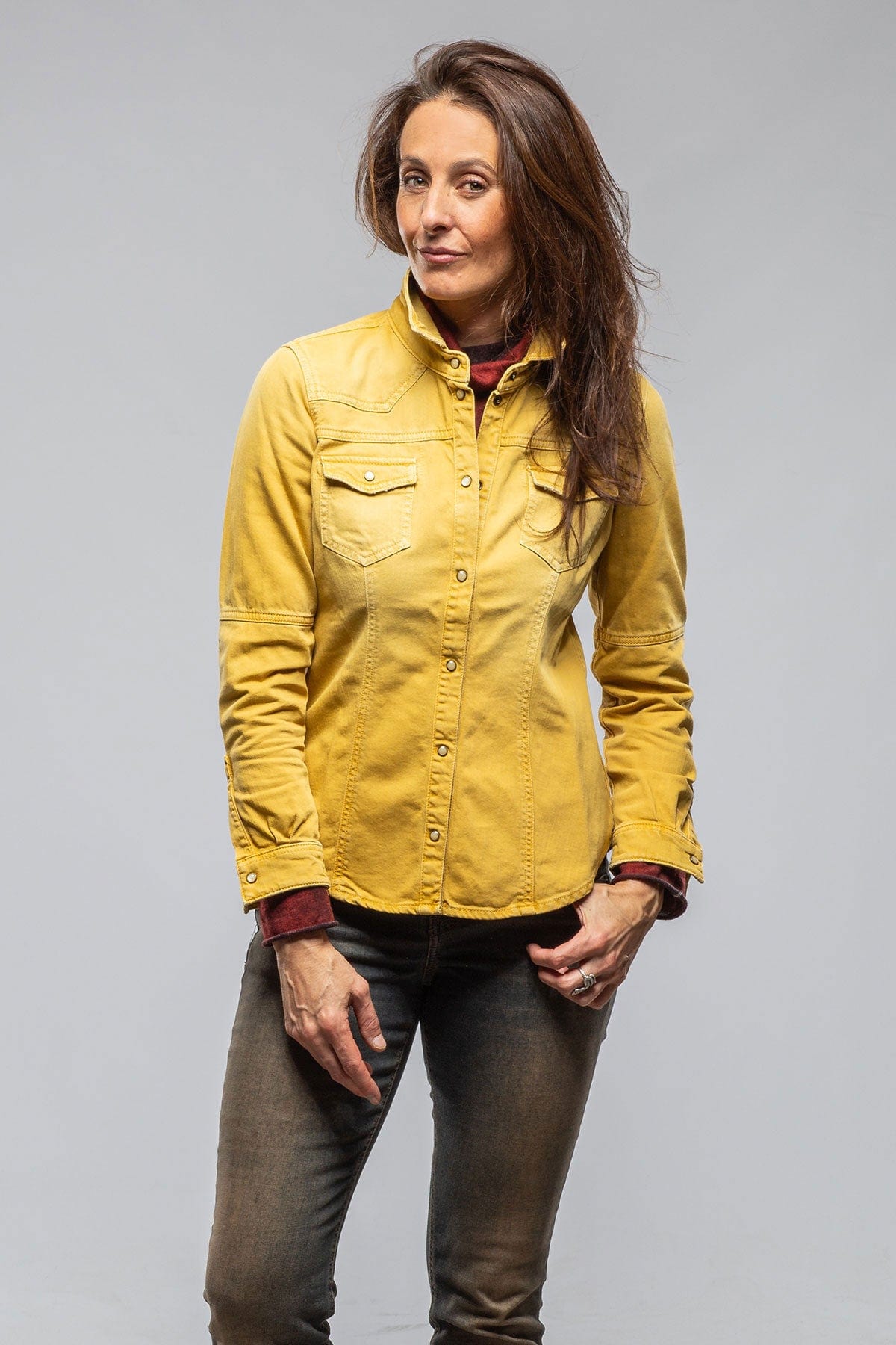 Axels Premium Denim Sweetwater Denim Shirt In Curcuma Ladies - Tops