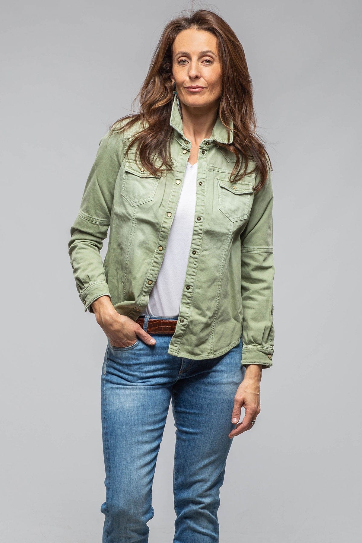 Sweetwater Denim Shirt In Menta - AXEL'S