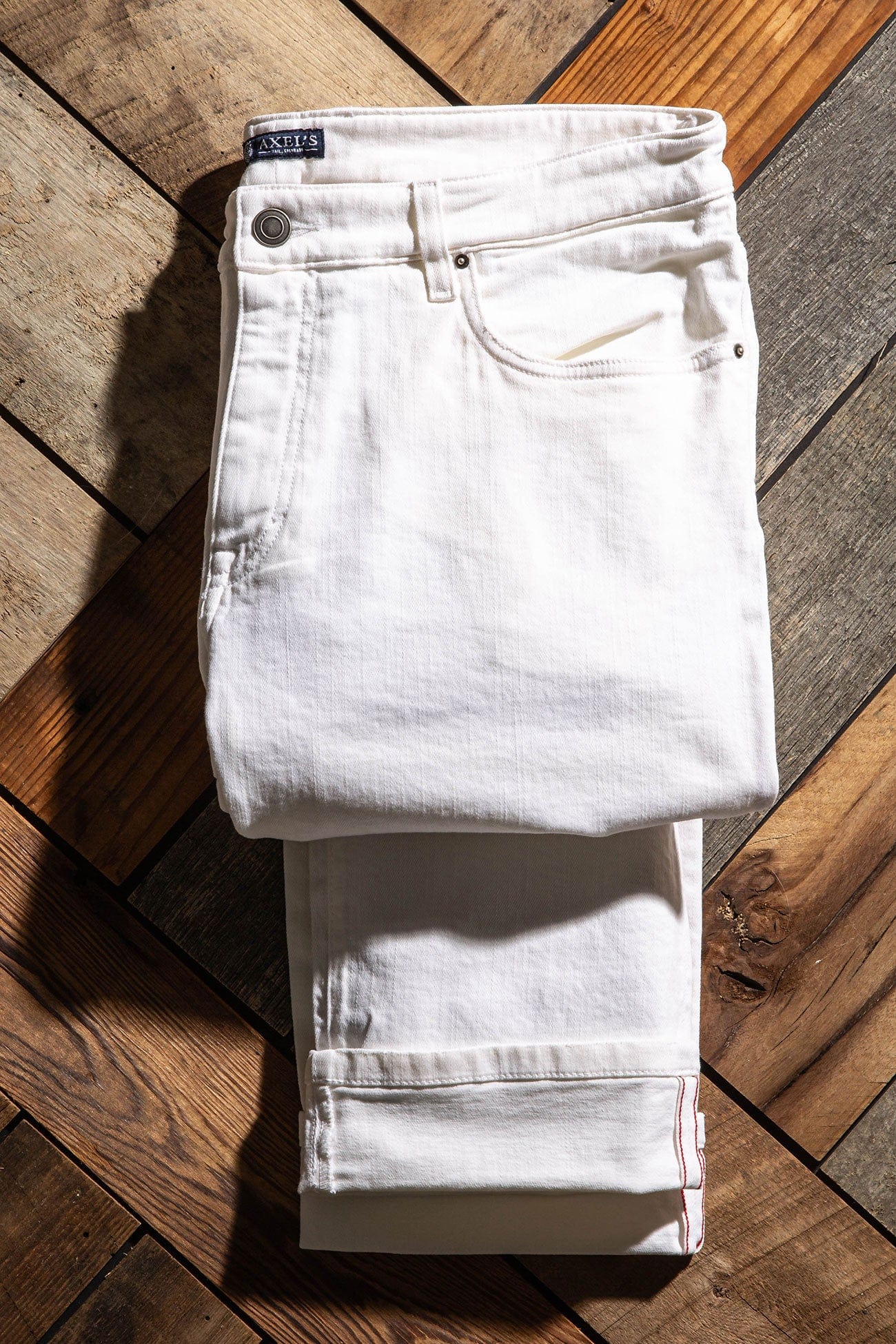Axels Premium Denim Tucson Selvedge Denim In Bianco Mens - Pants - 5 Pocket