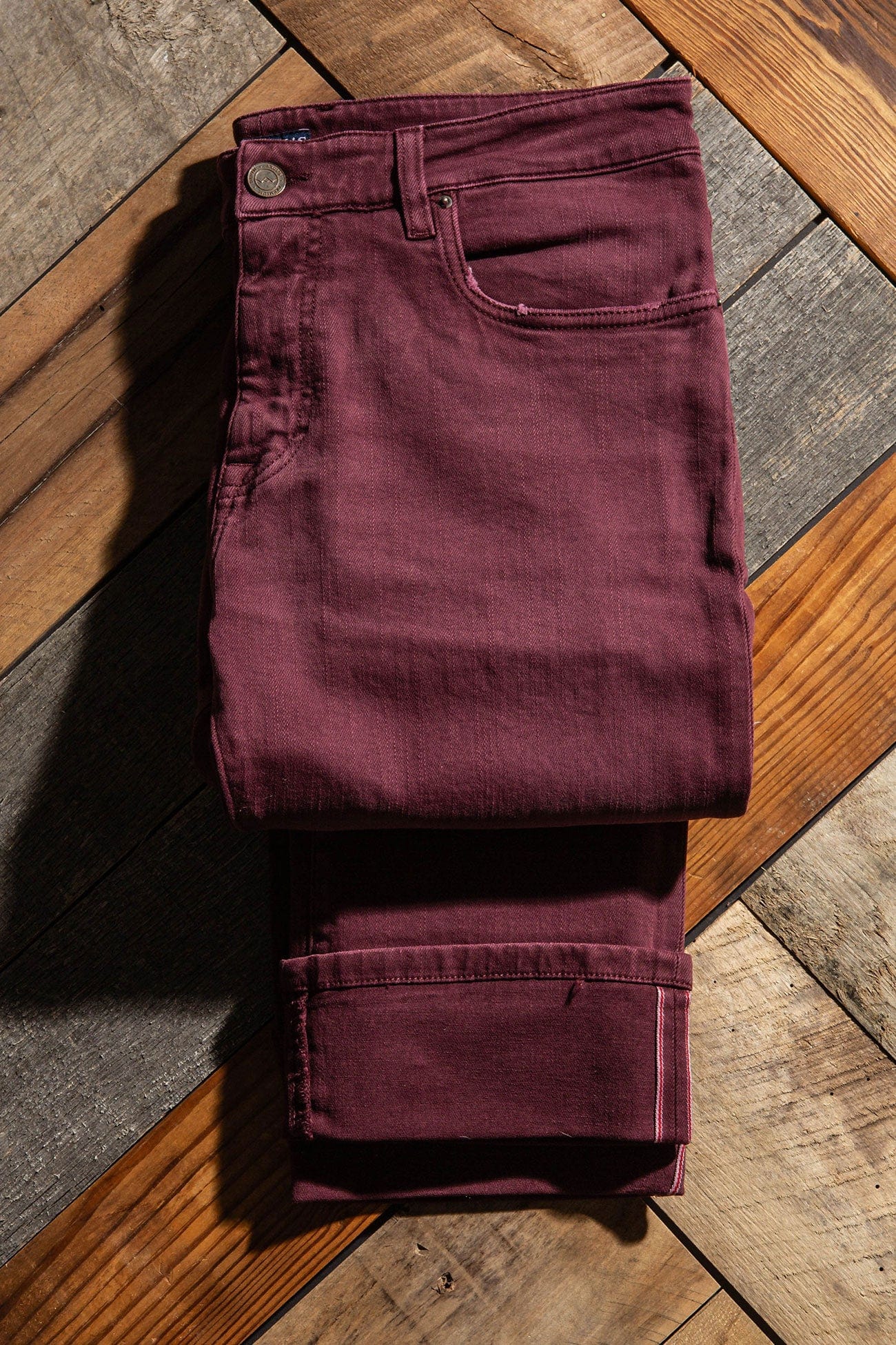 Axels Premium Denim Tucson Selvedge Denim In Bordeaux Mens - Pants - 5 Pocket