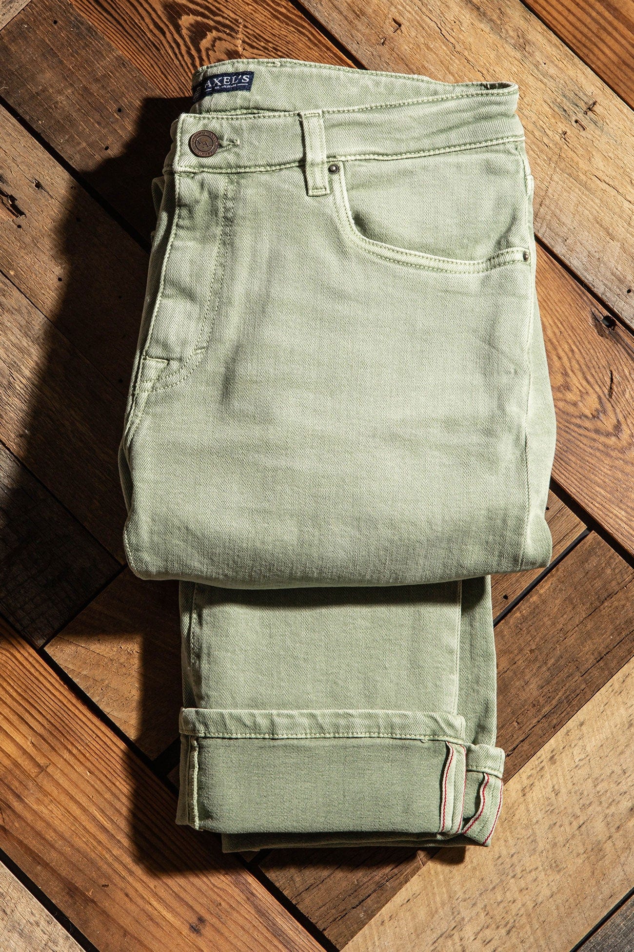 Axels Premium Denim Tucson Selvedge Denim In Menta Mens - Pants - 5 Pocket