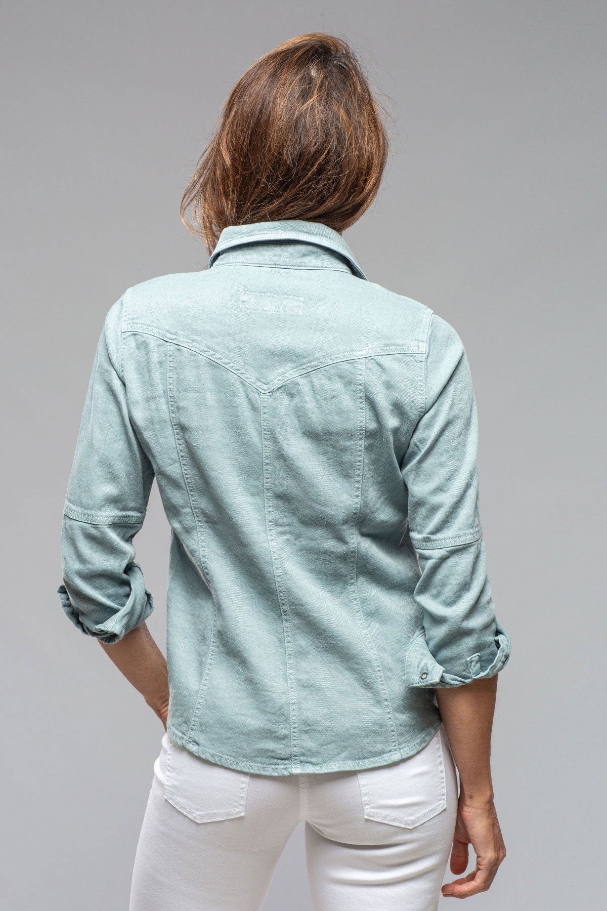 Yarmony Linen-Cotton Snap Shirt In Ardesia - AXEL'S