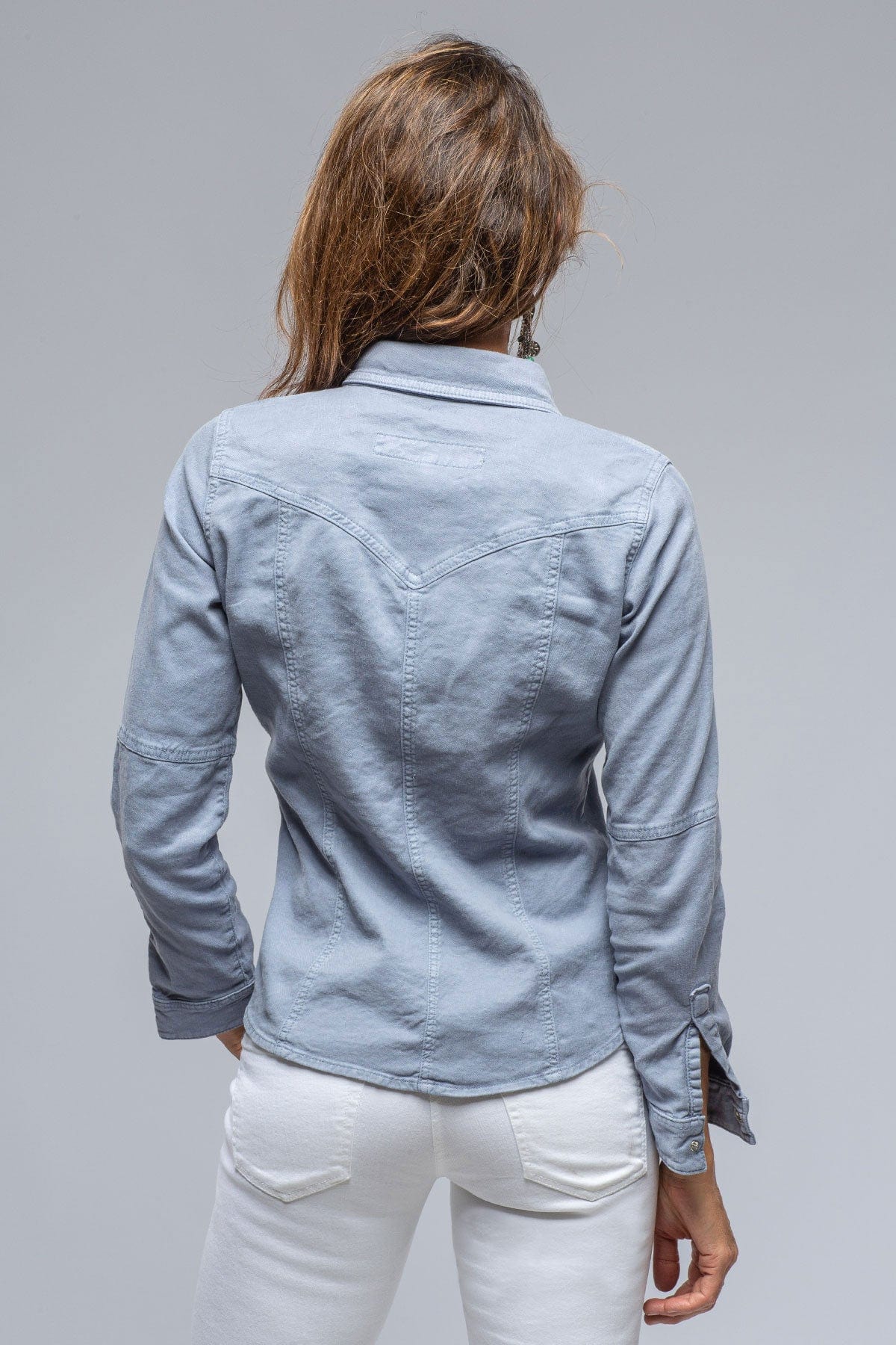 Yarmony Linen Cotton Denim Shirt In Lavender - AXEL'S