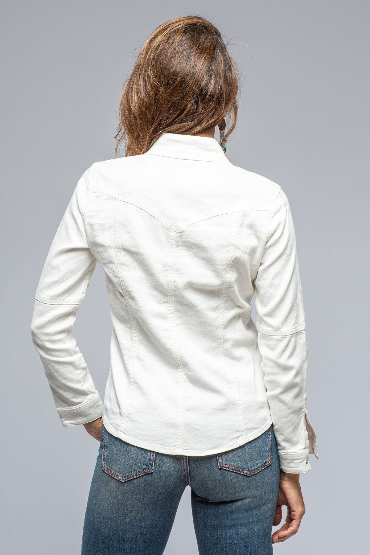 Yarmony Linen Cotton Denim Shirt In Off White - AXEL'S