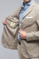 Feathered Sport Coat In Brown - AXEL'S