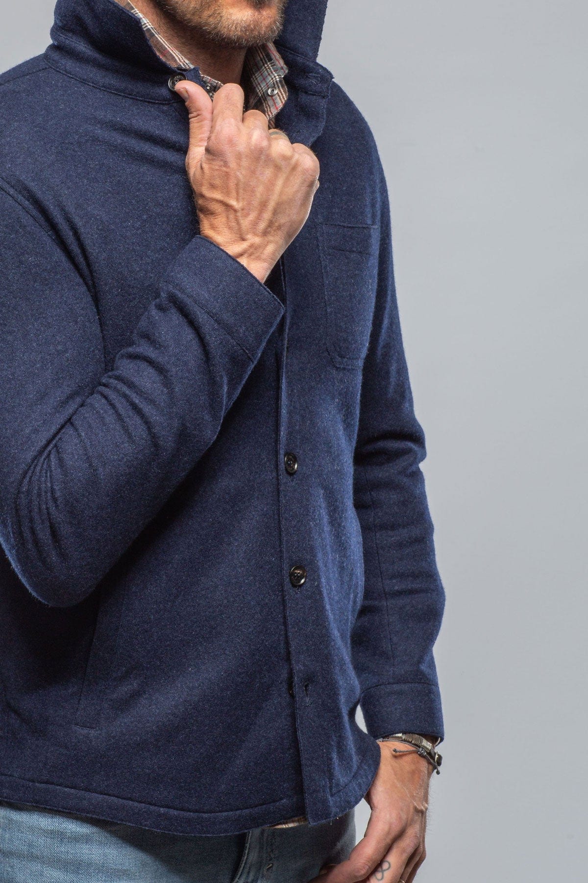 Baldassari Sooter Cashmere Shirt In Blueprint | Mens - Sweaters