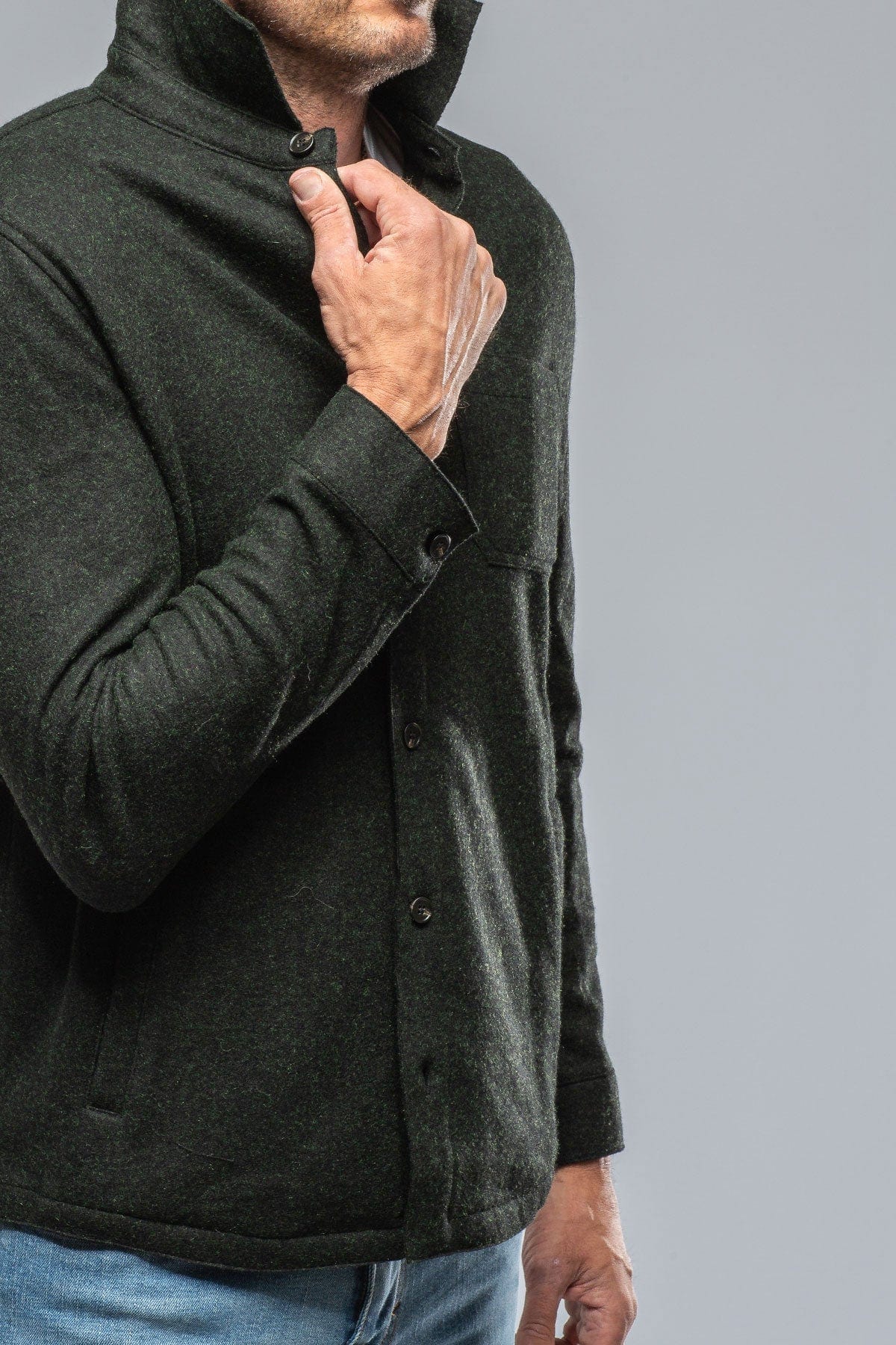 Sooter Cashmere Overshirt in Green - AXEL'S