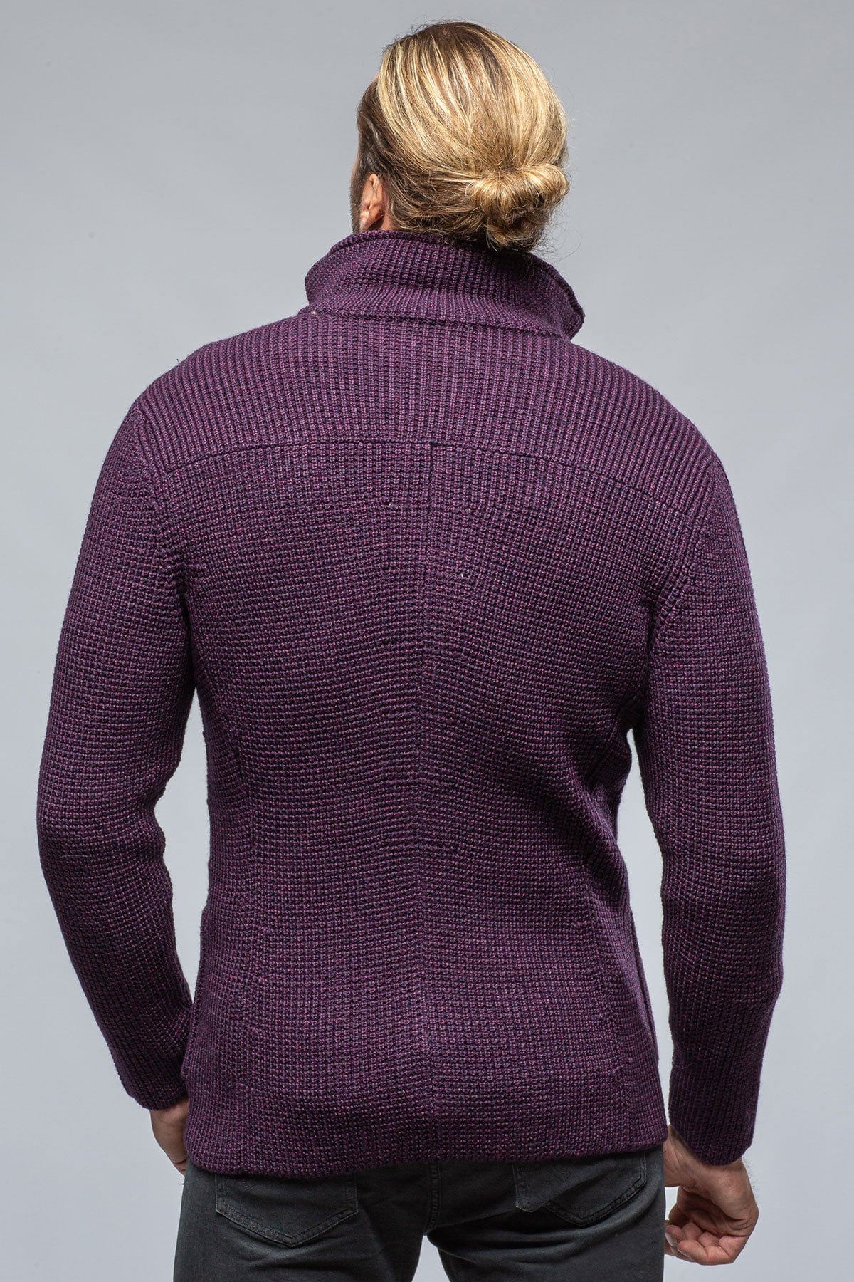 Tuscan Sweater Jacket In Wine - AXEL'S