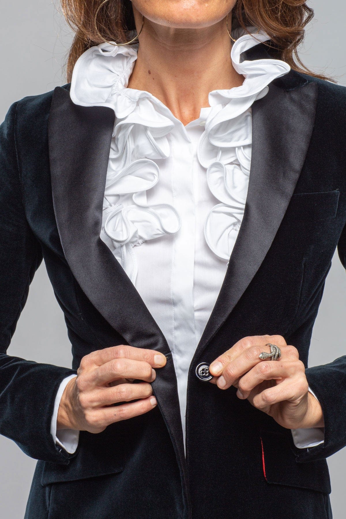 Belvest Belvedere Velvet Tuxedo Jacket In Navy Ladies - Tailored - Jackets