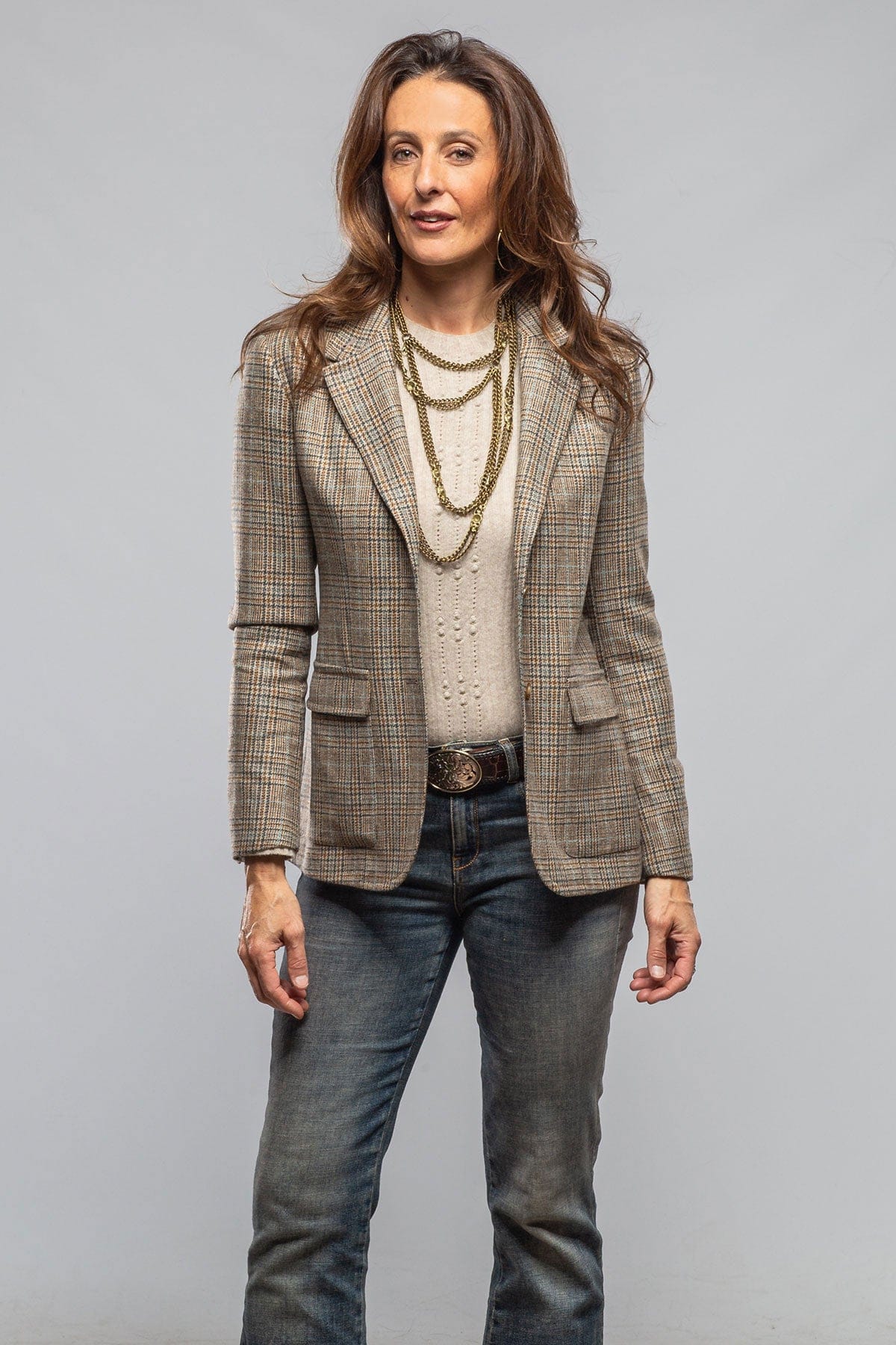 Belvest Montebello Plaid Tweed Jacket Ladies - Tailored - Jackets