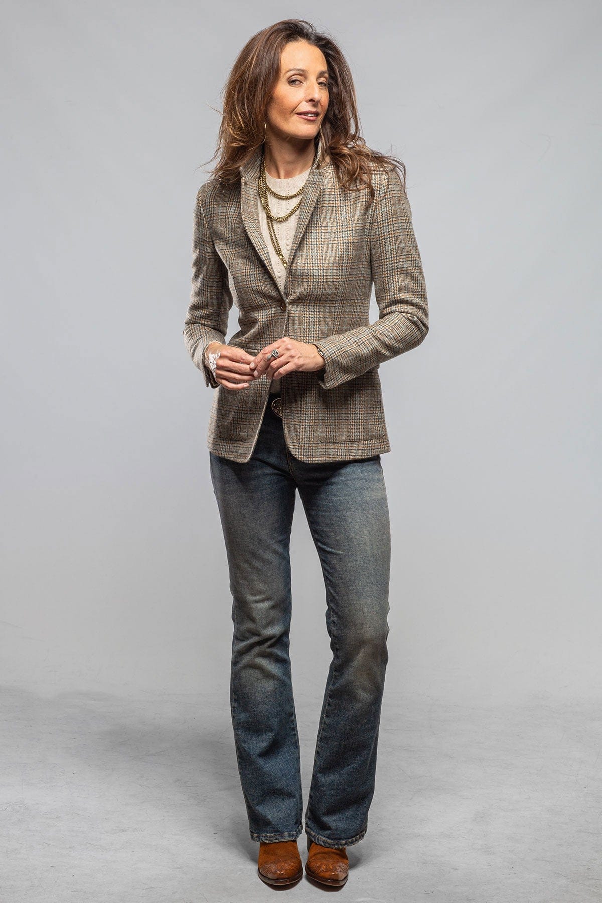 Belvest Montebello Plaid Tweed Jacket Ladies - Tailored - Jackets