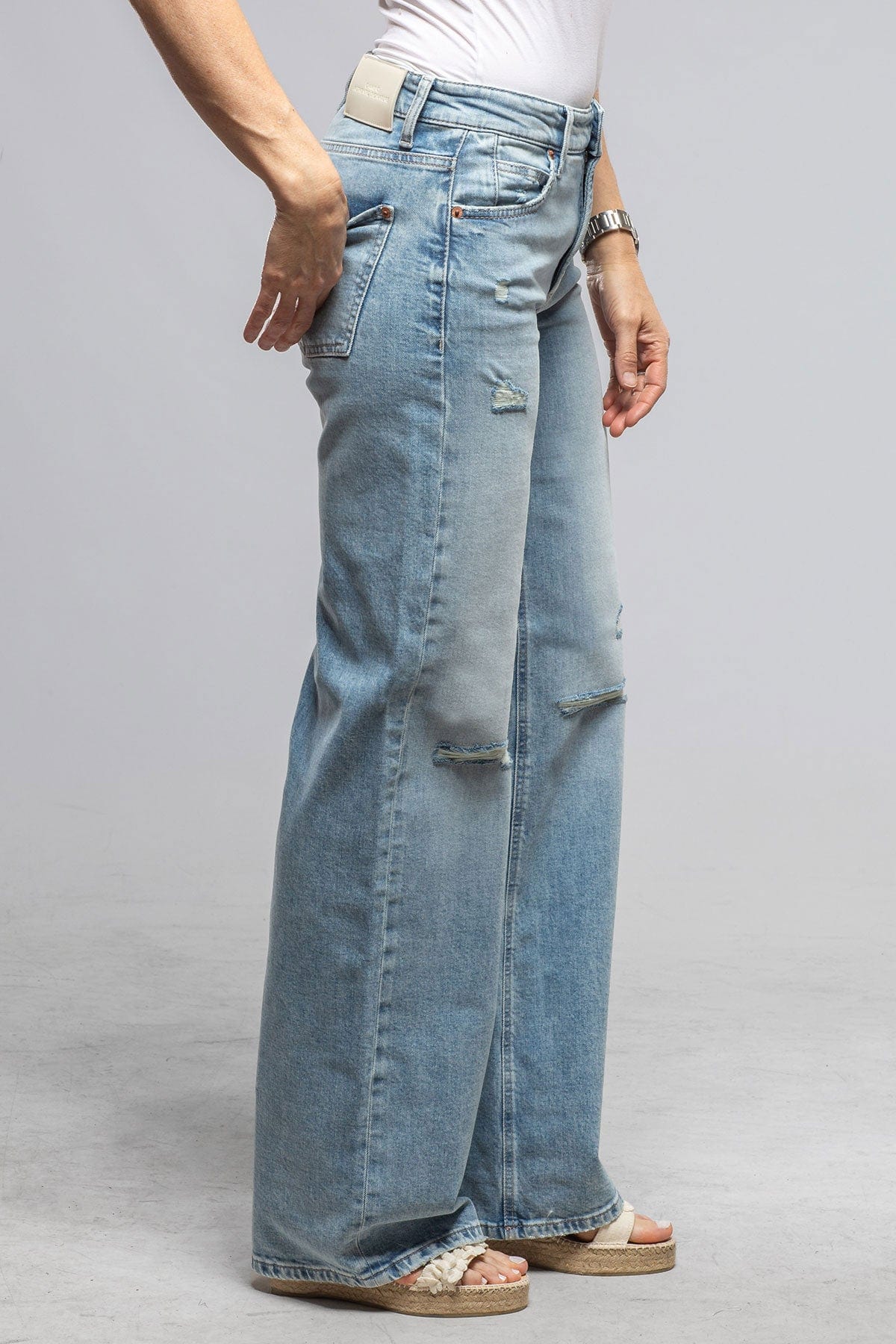 Cambio Aimee Super Bleached Destroyed Jean Ladies - Pants - Jeans