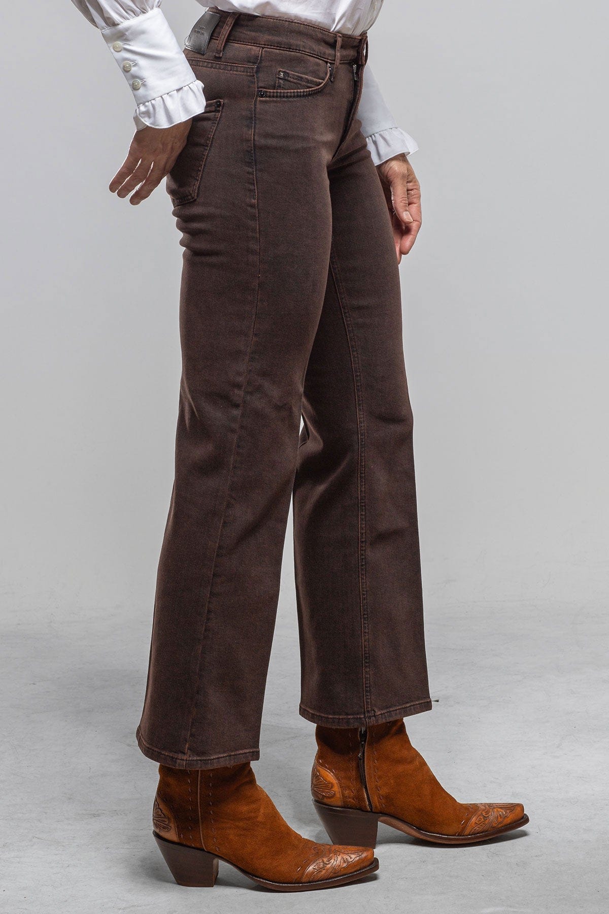 Cambio Francesca Cropped Jean In Chocolate Over-dye | Axel's of Vail