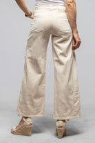 Palazzo Cropped Jean In Off White - AXEL'S