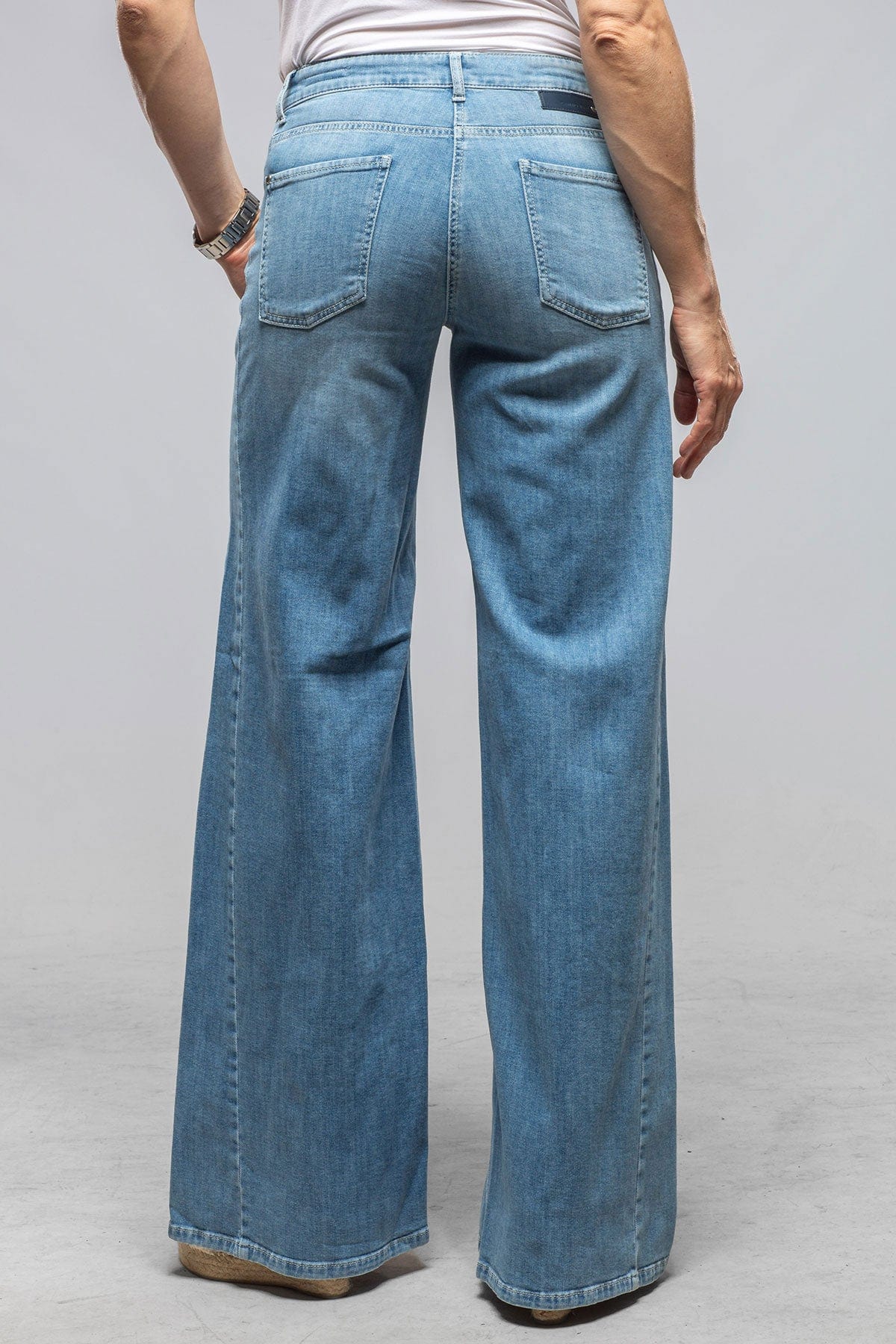 Cambio Palazzo Patch Jean In Bleached Used Ladies - Pants - Jeans