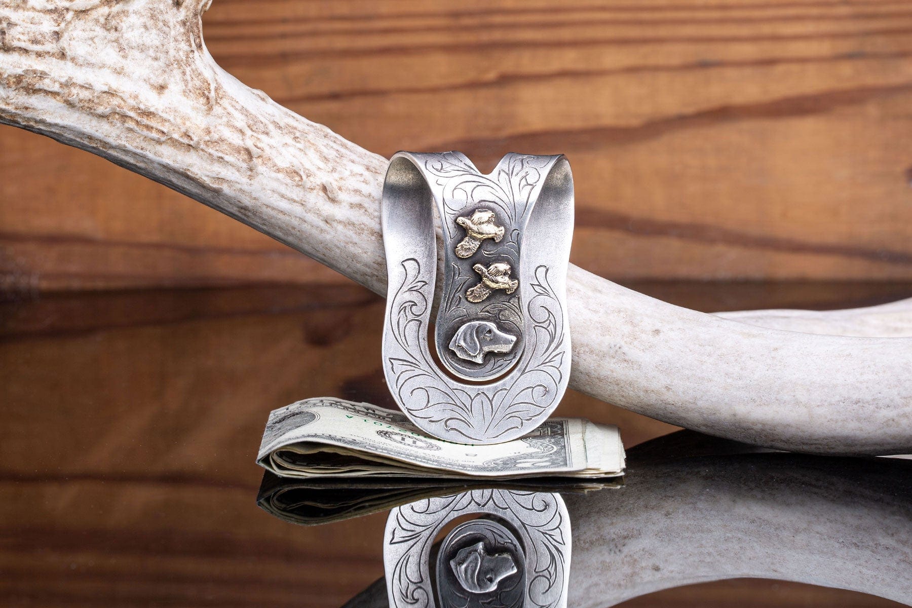 Dog & Flying Quail Big Bend Money Clip - AXEL'S