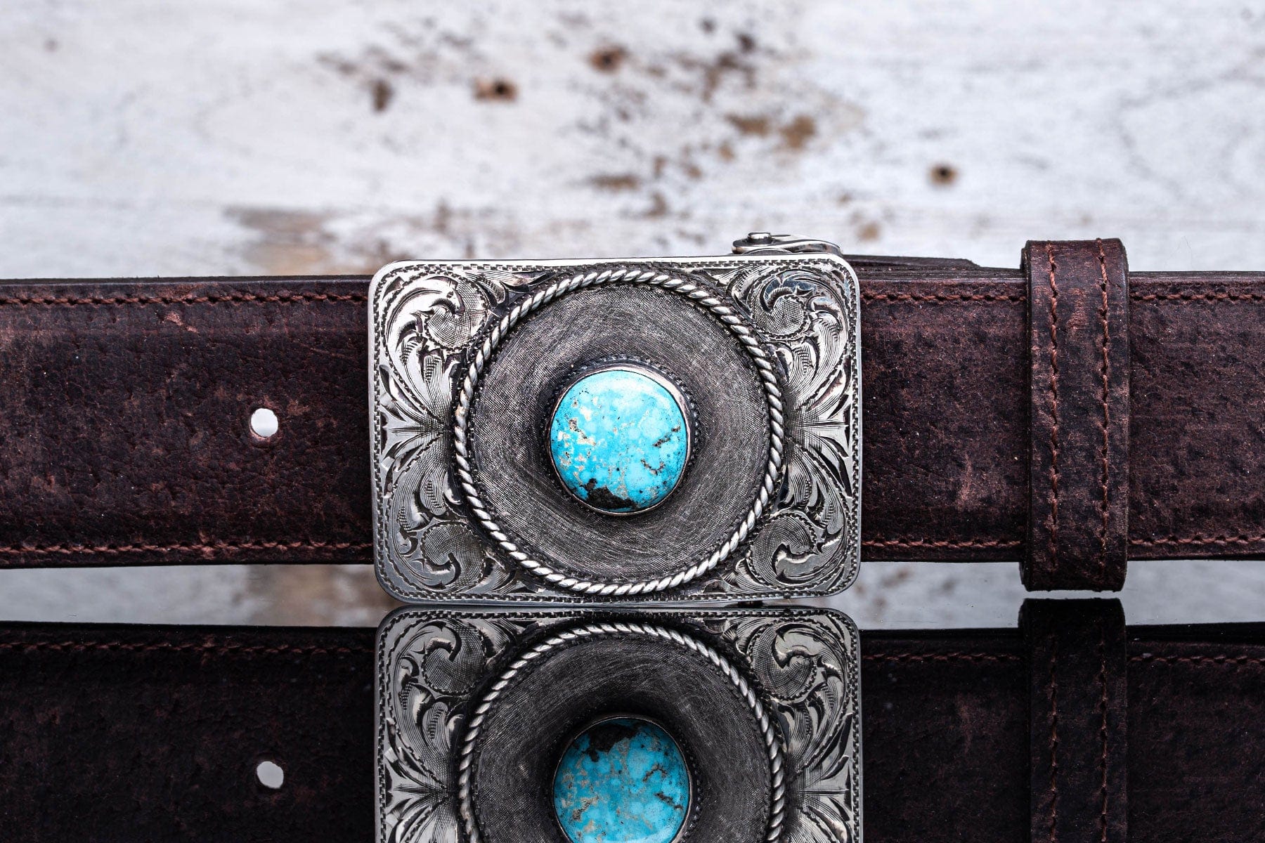 The Mesa Rope & Turquoise Trophy Buckle - AXEL'S