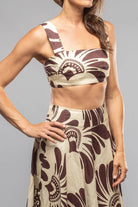 Nova Top In Chocolate Fantail Print - AXEL'S