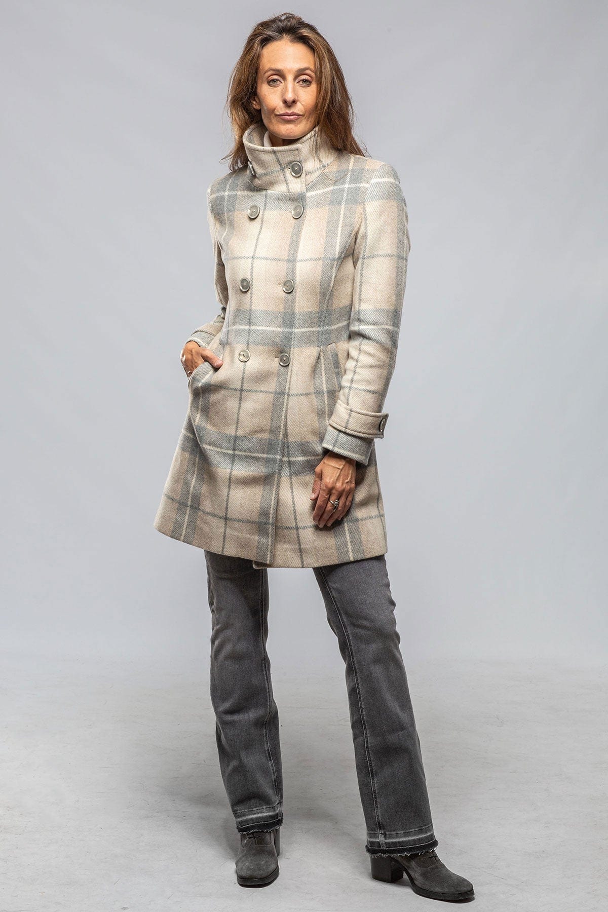 Annemarie Plaid Dbl Brstd Plaid Coat - AXEL'S