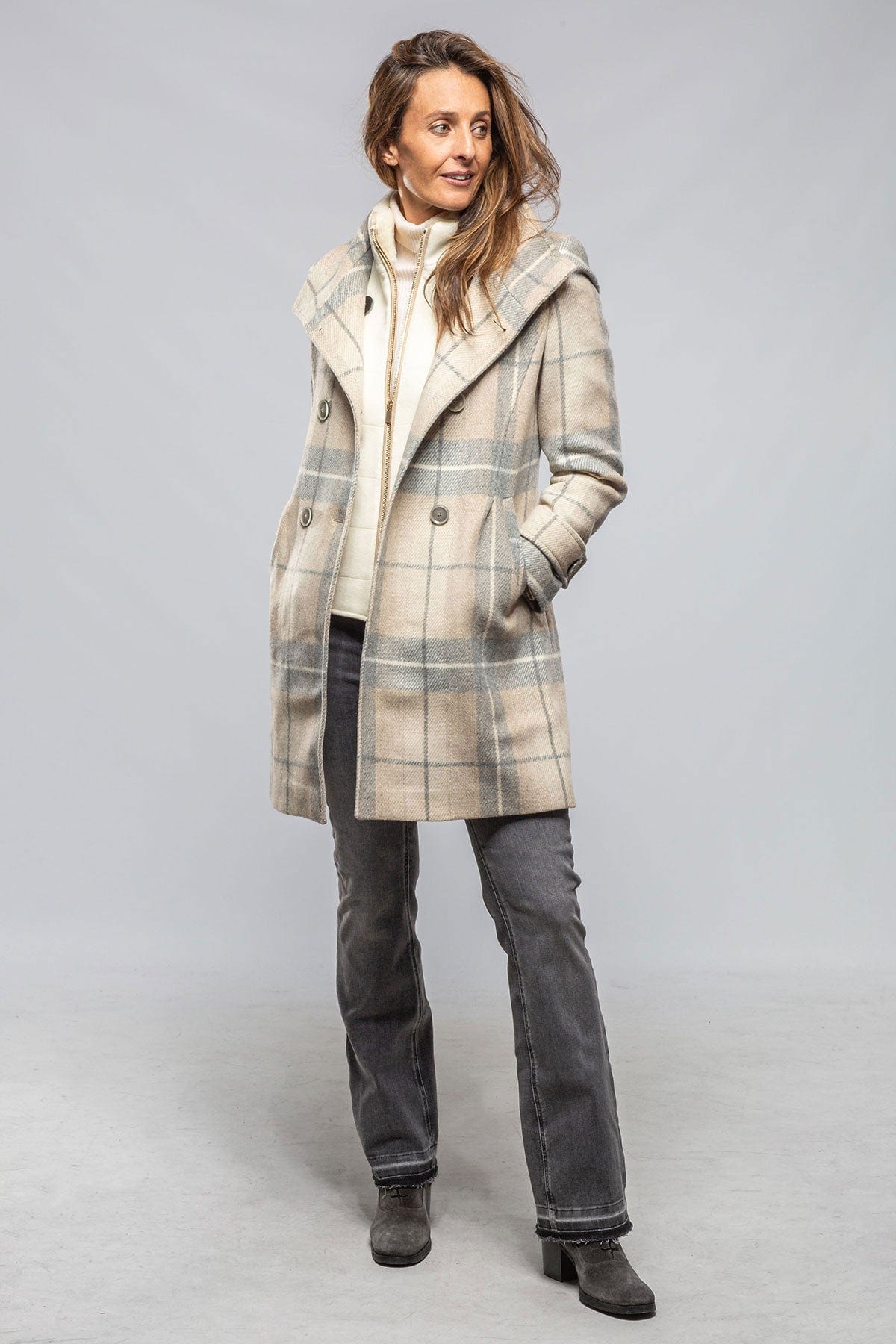 Annemarie Plaid Double Breasted Coat - AXEL'S