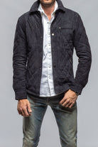 Callum Quilted Shirt Jacket In Navy - AXEL'S