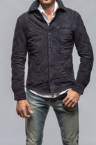 Callum Quilted Shirt Jacket In Navy - AXEL'S