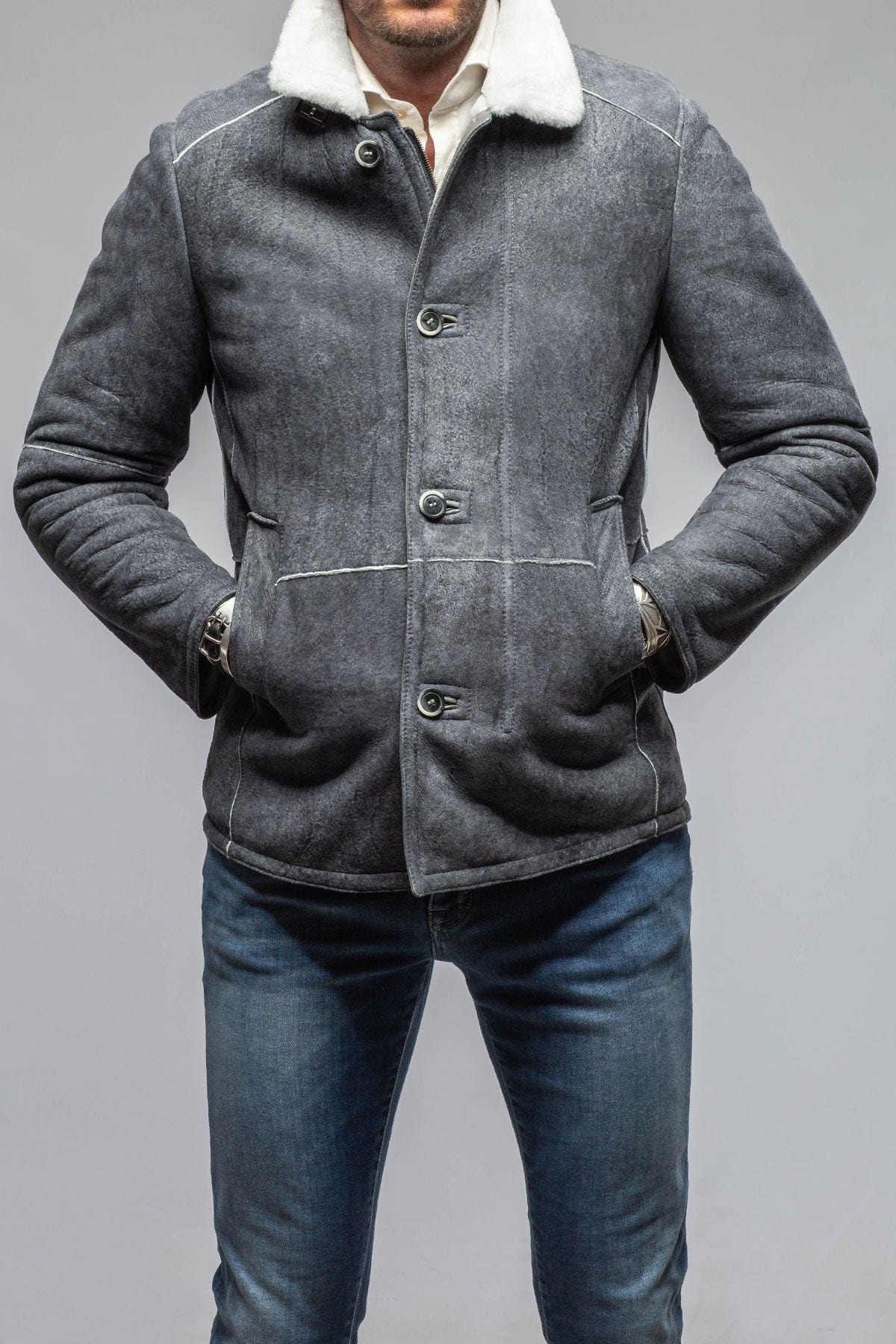 DiBello Denali Shearling In Grey | Samples - Mens - Outerwear - Shearling