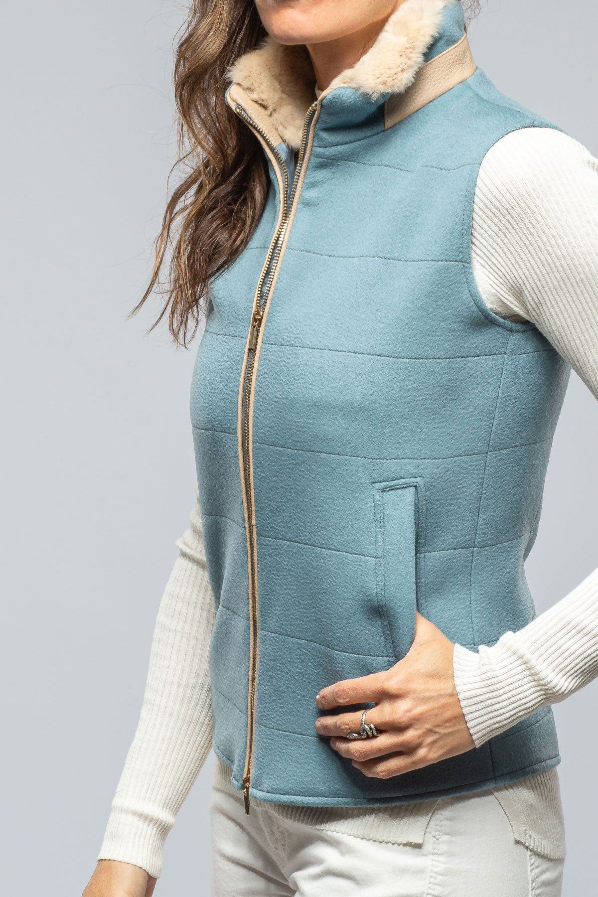 Diana Vest In Sky Blue - AXEL'S