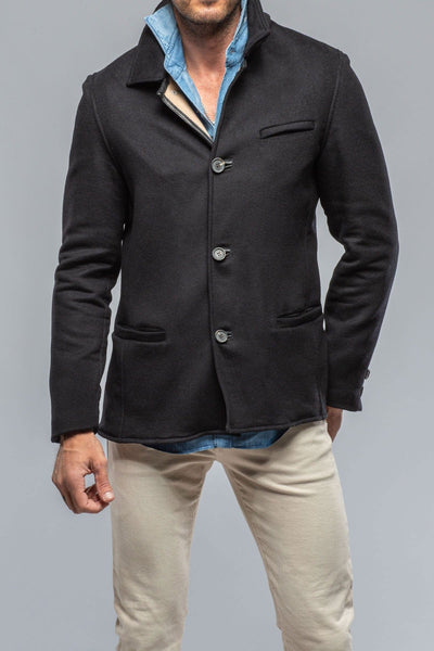 Kash Double Face Cashmere Coat In Black/Beige - AXEL'S