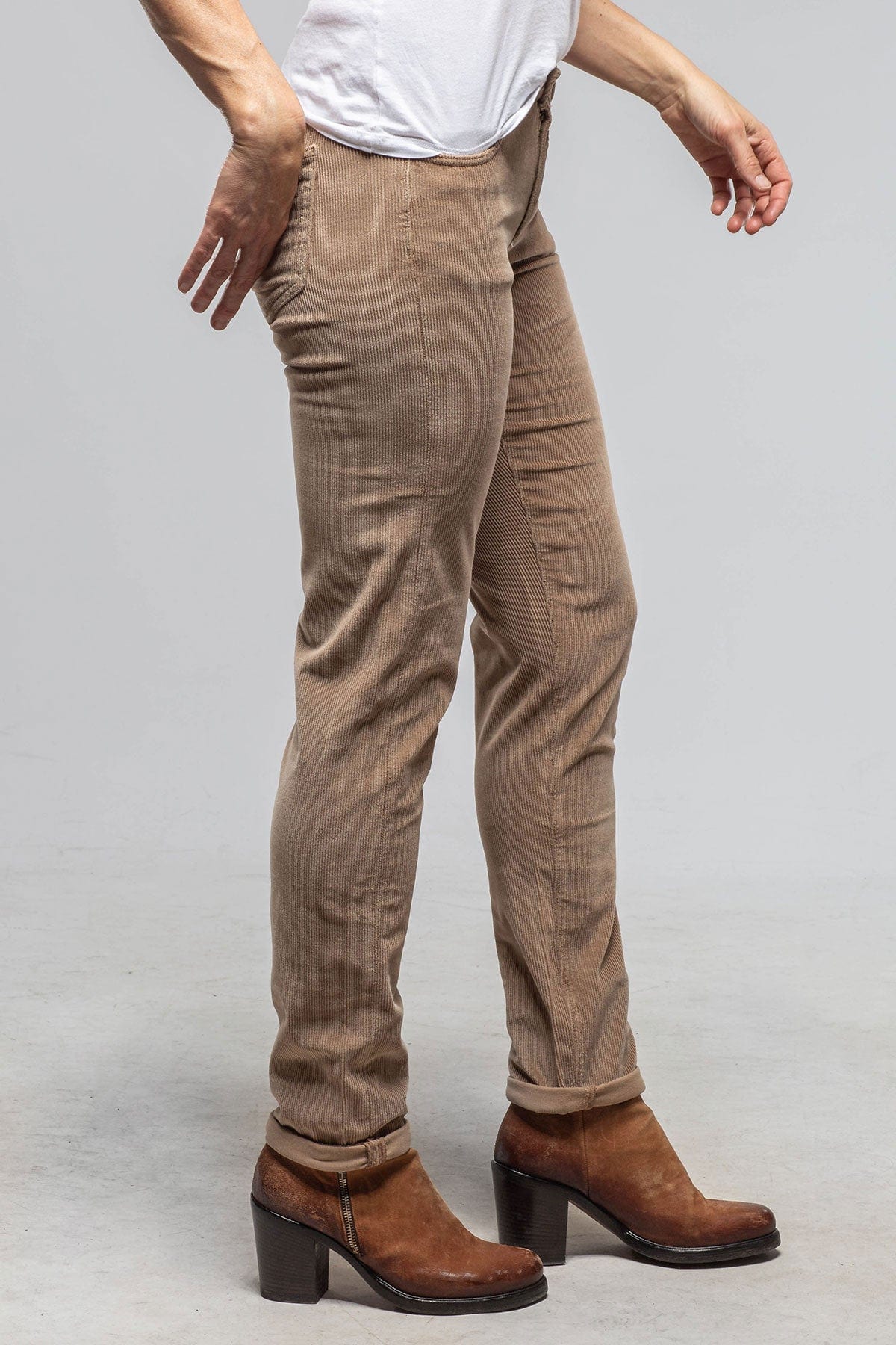 Dune Alma Narrow Straight Leg Cord In Bleached Camel Ladies - Pants - Jeans