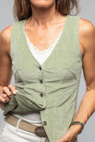 Dune Charlie Corduroy Vest In Sage Ladies - Outerwear - Lightweight